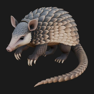 Pangolin Statue Design 3 3D Print Model