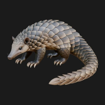 Pangolin Statue Design 4 3D Print Model