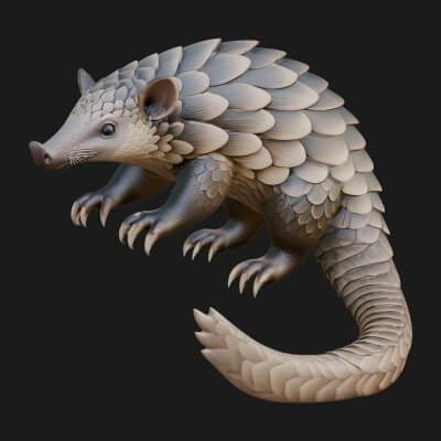 Pangolin Statue Design 6 3D Print Model