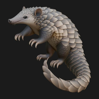 Pangolin Statue Design 7 3D Print Model
