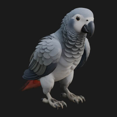 Parrot Bird Statue Design 2 3D Print Model