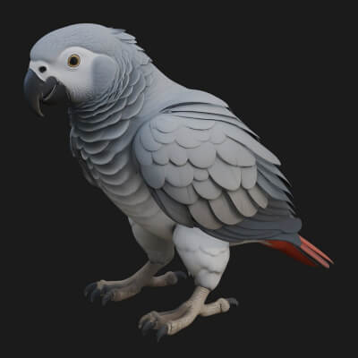 Parrot Bird Statue Design 5 3D Print Model