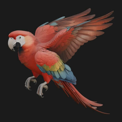 Parrot Bird Statue Design 6 3D Print Model