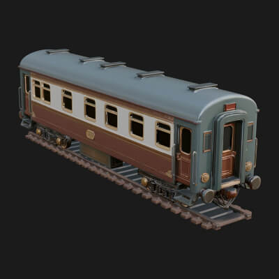 Passenger Train Car Model Design 14 3D Print Model
