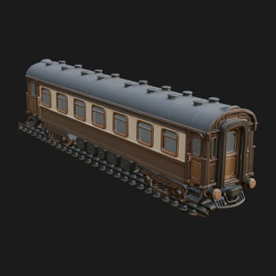 Passenger Train Car Model Design 4 3D Print Model