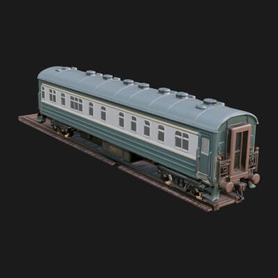 Passenger Train Car Model Design 5 3D Print Model
