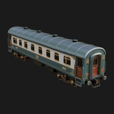 Passenger Train Car Model Design 6 3D Print Model