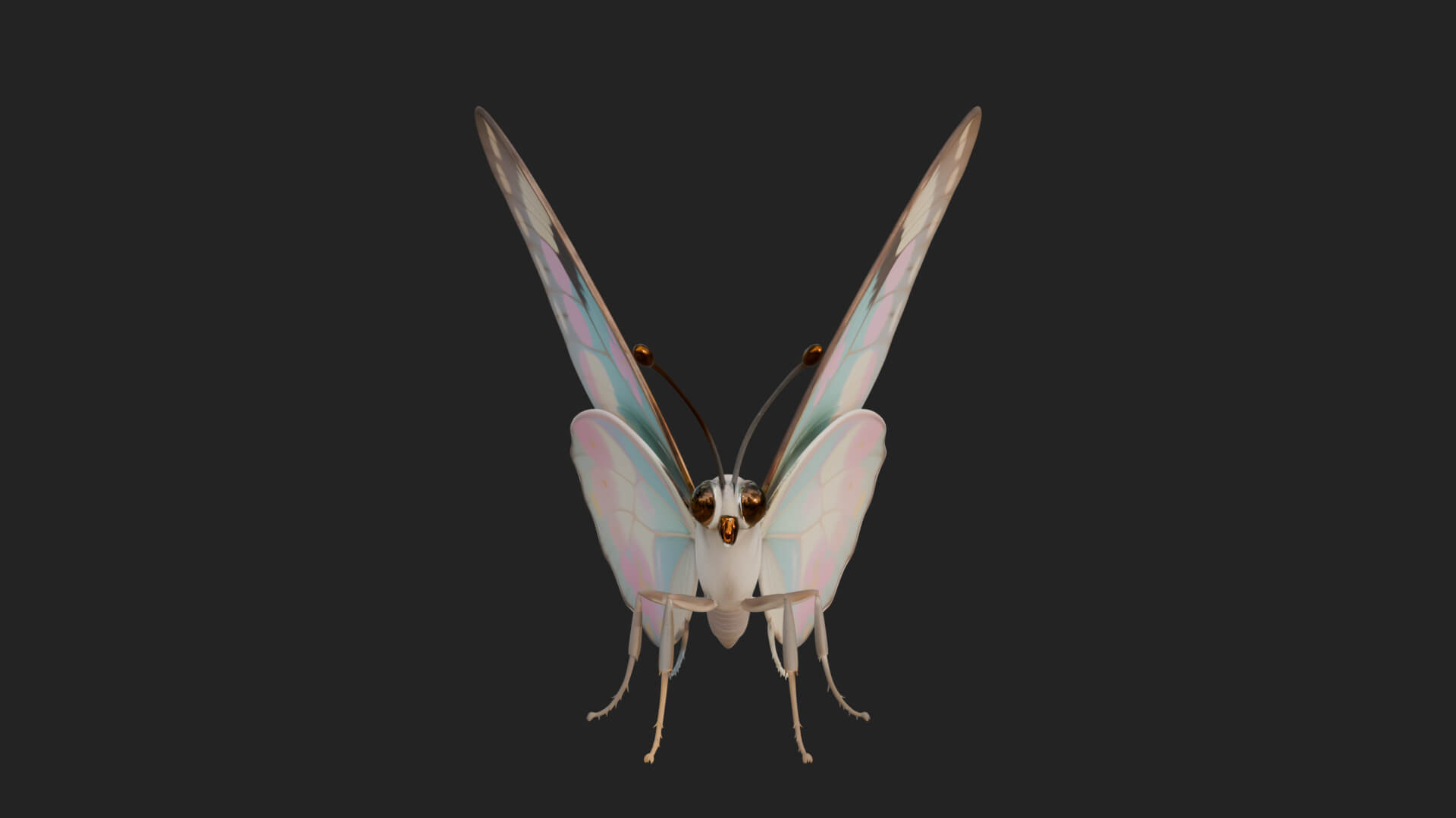 Pastel Wing Butterfly Statue Design 1 3D Print Model 3D Model