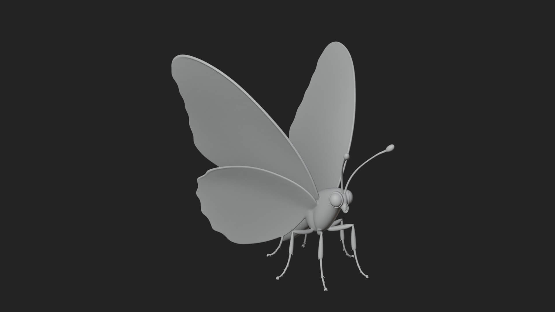 Pastel Wing Butterfly Statue Design 1 3D Print Model 3D Model