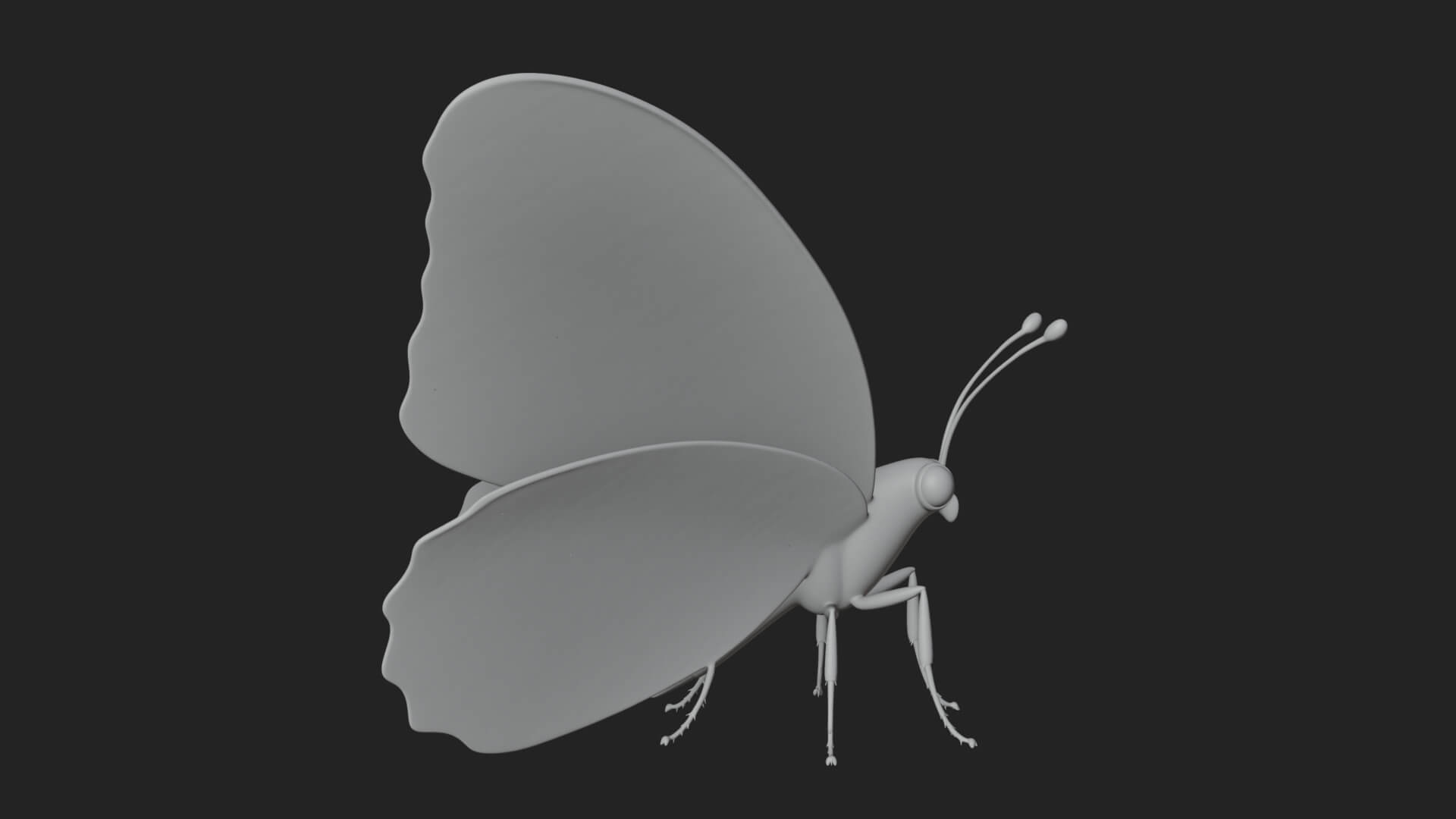 Pastel Wing Butterfly Statue Design 1 3D Print Model 3D Model