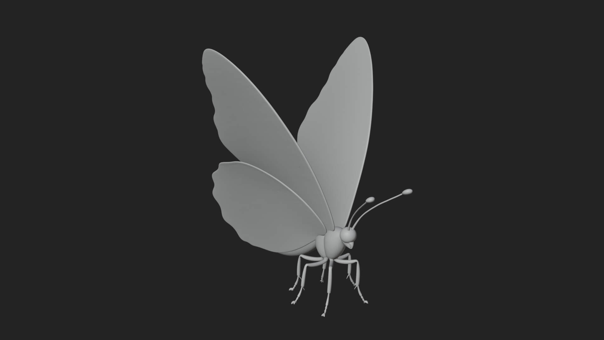 Pastel Wing Butterfly Statue Design 2 3D Print Model 3D Model