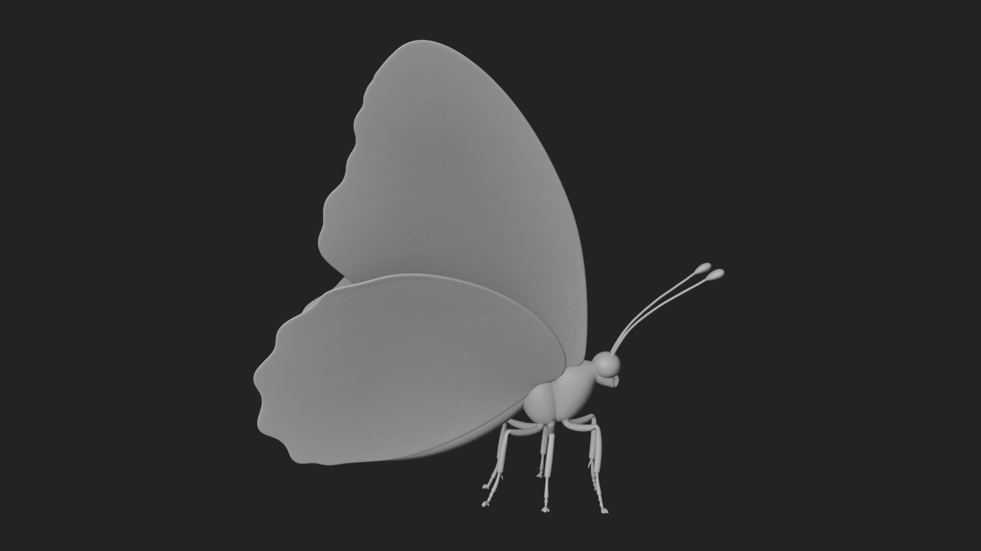 Pastel Wing Butterfly Statue Design 2 3D Print Model 3D Model
