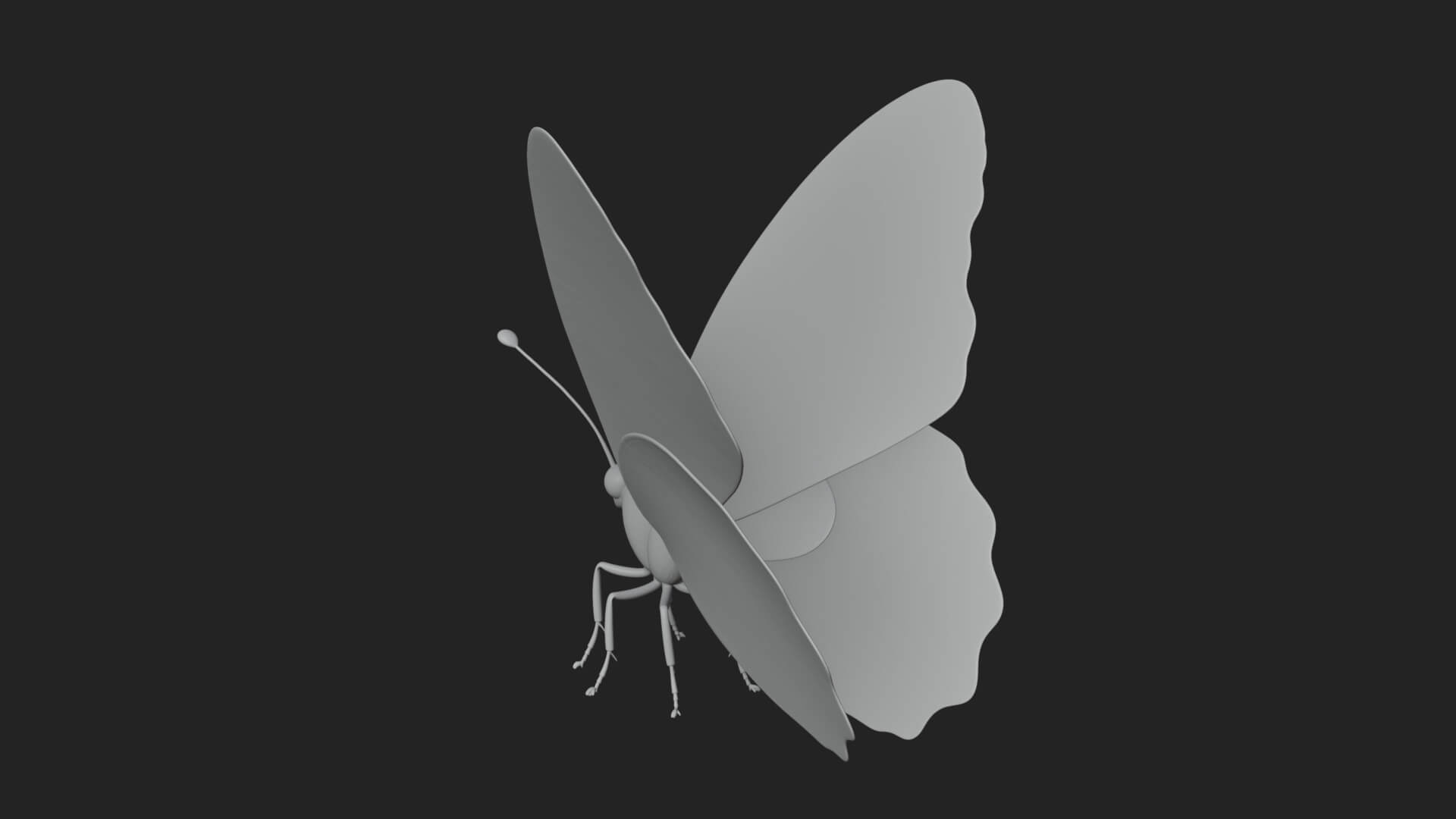 Pastel Wing Butterfly Statue Design 2 3D Print Model 3D Model