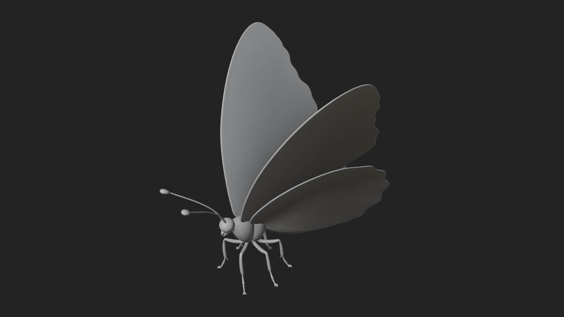 Pastel Wing Butterfly Statue Design 2 3D Print Model 3D Model