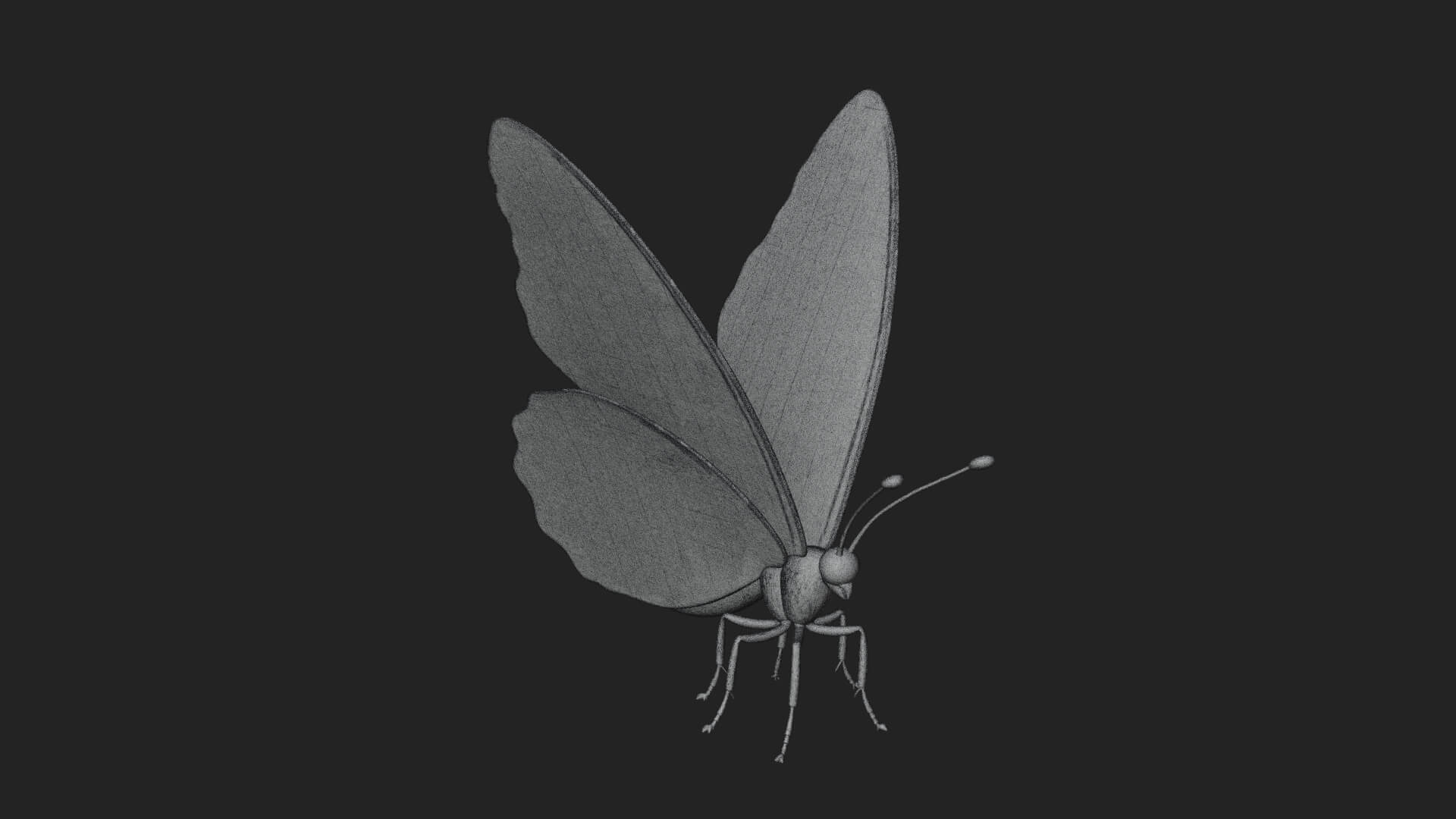 Pastel Wing Butterfly Statue Design 2 3D Print Model 3D Model