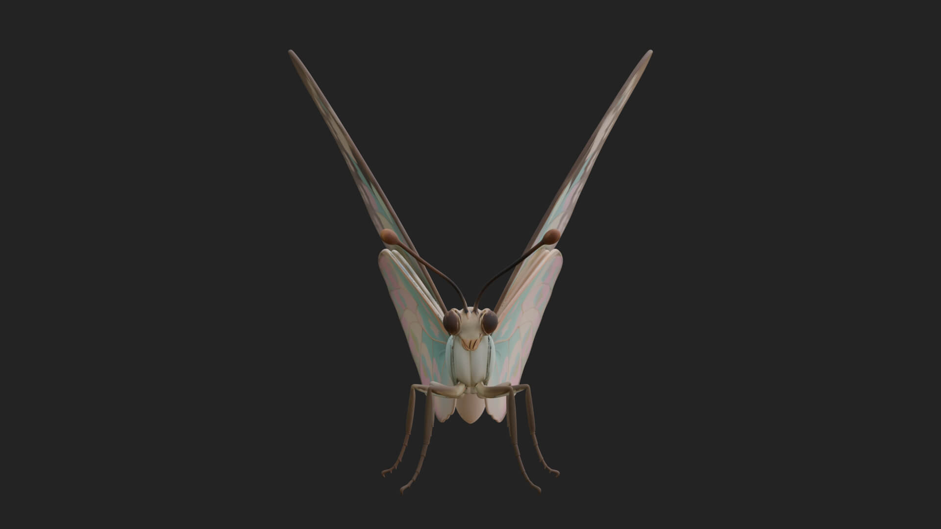 Pastel Wing Butterfly Statue Design 3 3D Print Model 3D Model