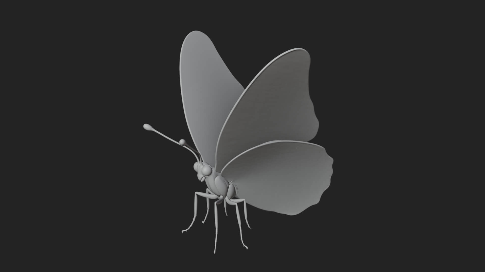 Pastel Wing Butterfly Statue Design 3 3D Print Model 3D Model
