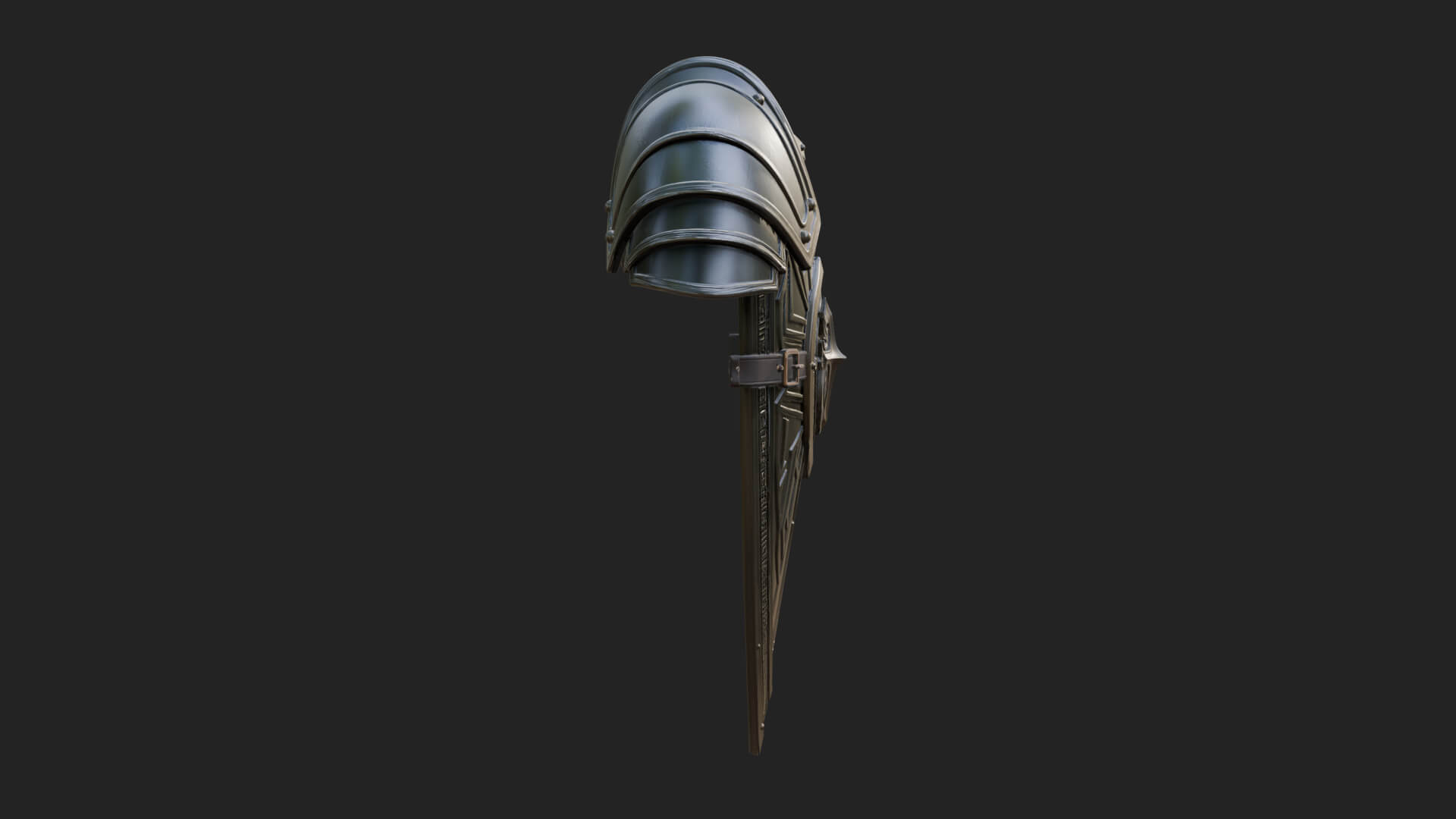 Pauldron Mounted Kite Shield Model Design 1 3D Print Model 3D Model