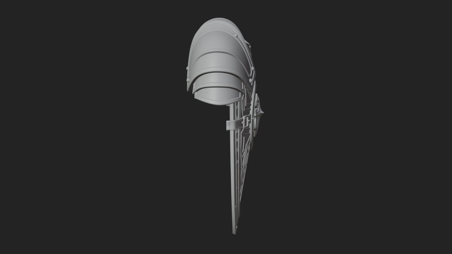 Pauldron Mounted Kite Shield Model Design 1 3D Print Model 3D Model