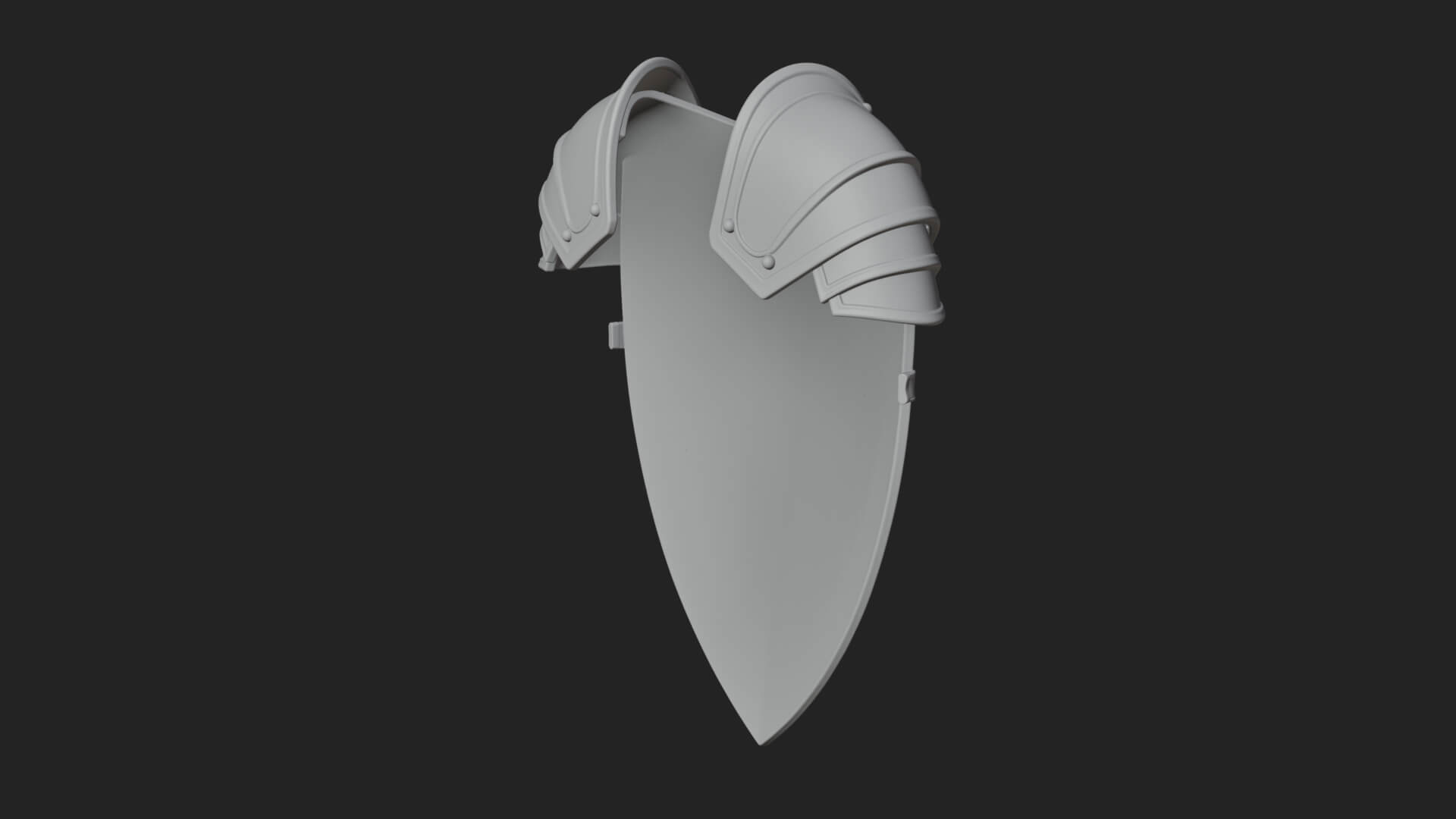 Pauldron Mounted Kite Shield Model Design 1 3D Print Model 3D Model