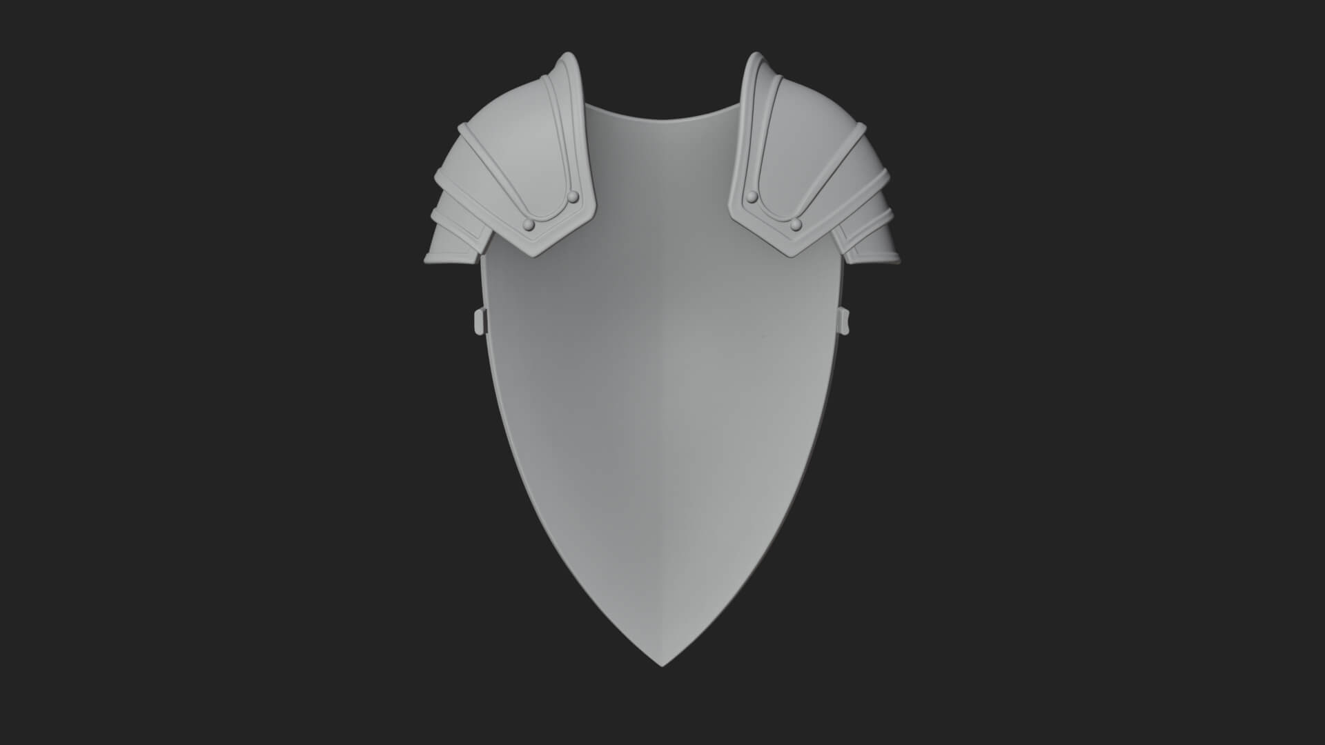 Pauldron Mounted Kite Shield Model Design 1 3D Print Model 3D Model
