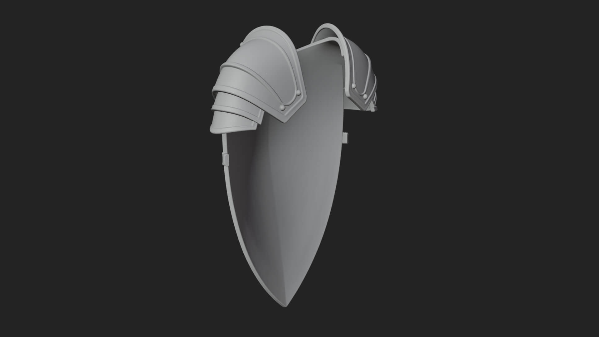 Pauldron Mounted Kite Shield Model Design 1 3D Print Model 3D Model