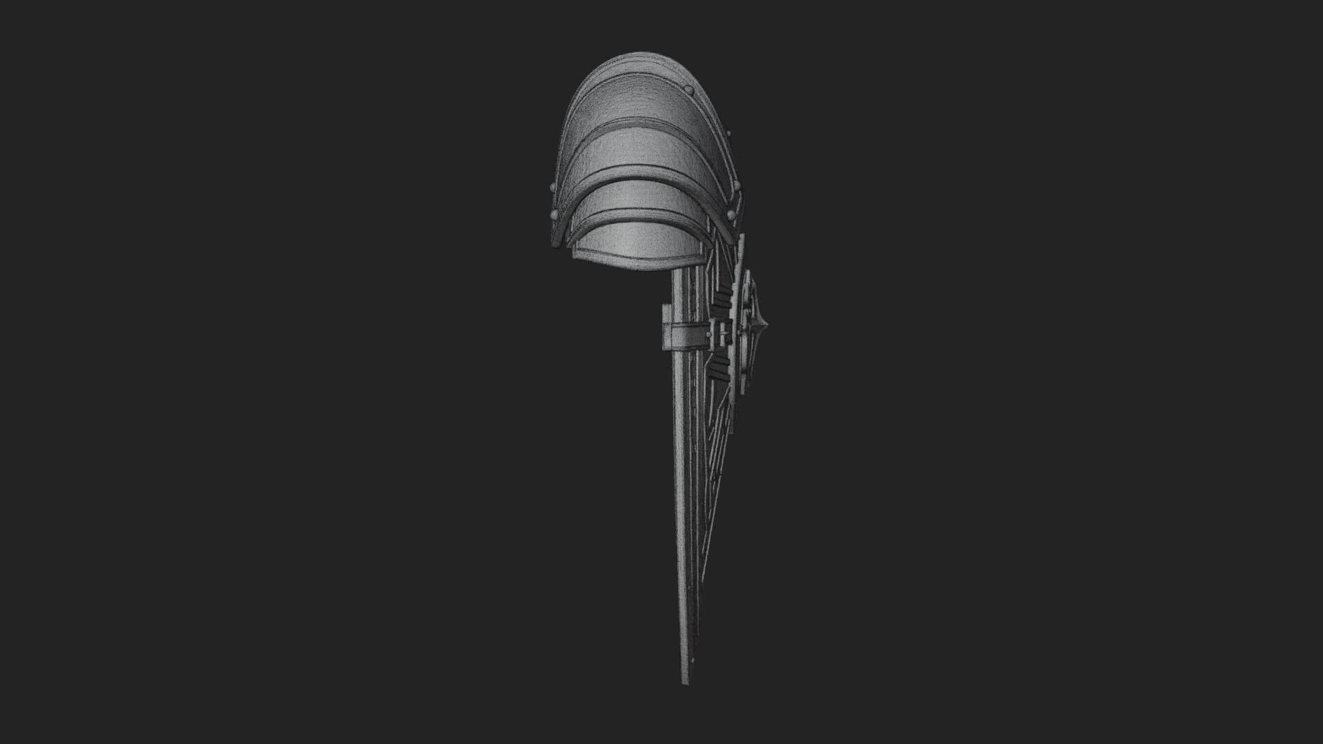 Pauldron Mounted Kite Shield Model Design 1 3D Print Model 3D Model