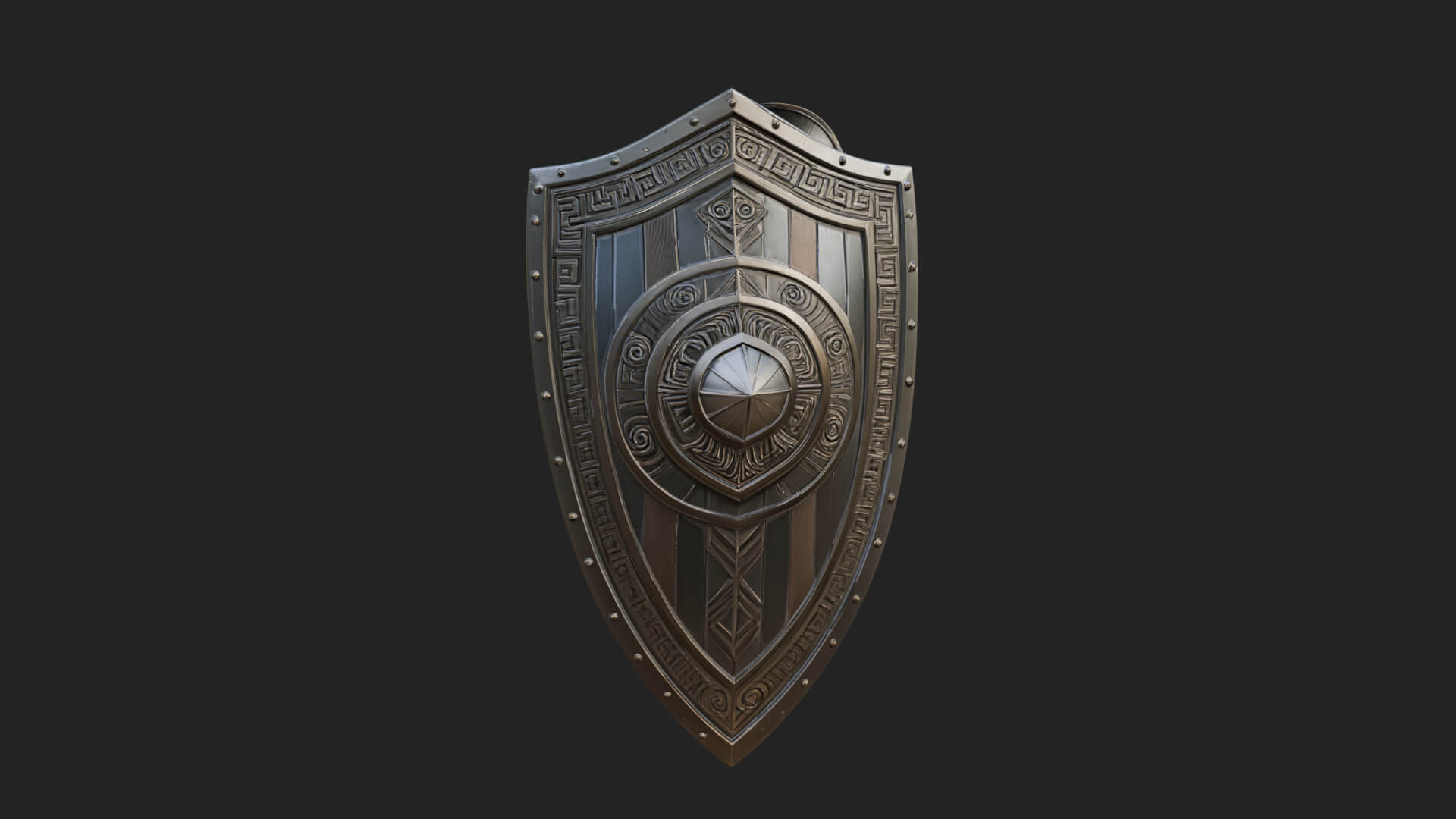 Pauldron Mounted Kite Shield Model Design 2 3D Print Model 3D Model