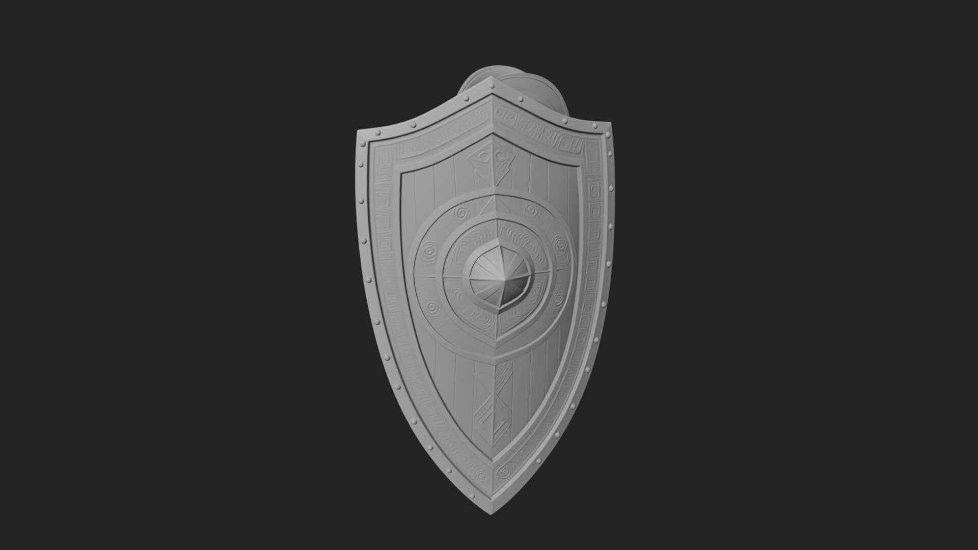 Pauldron Mounted Kite Shield Model Design 2 3D Print Model 3D Model