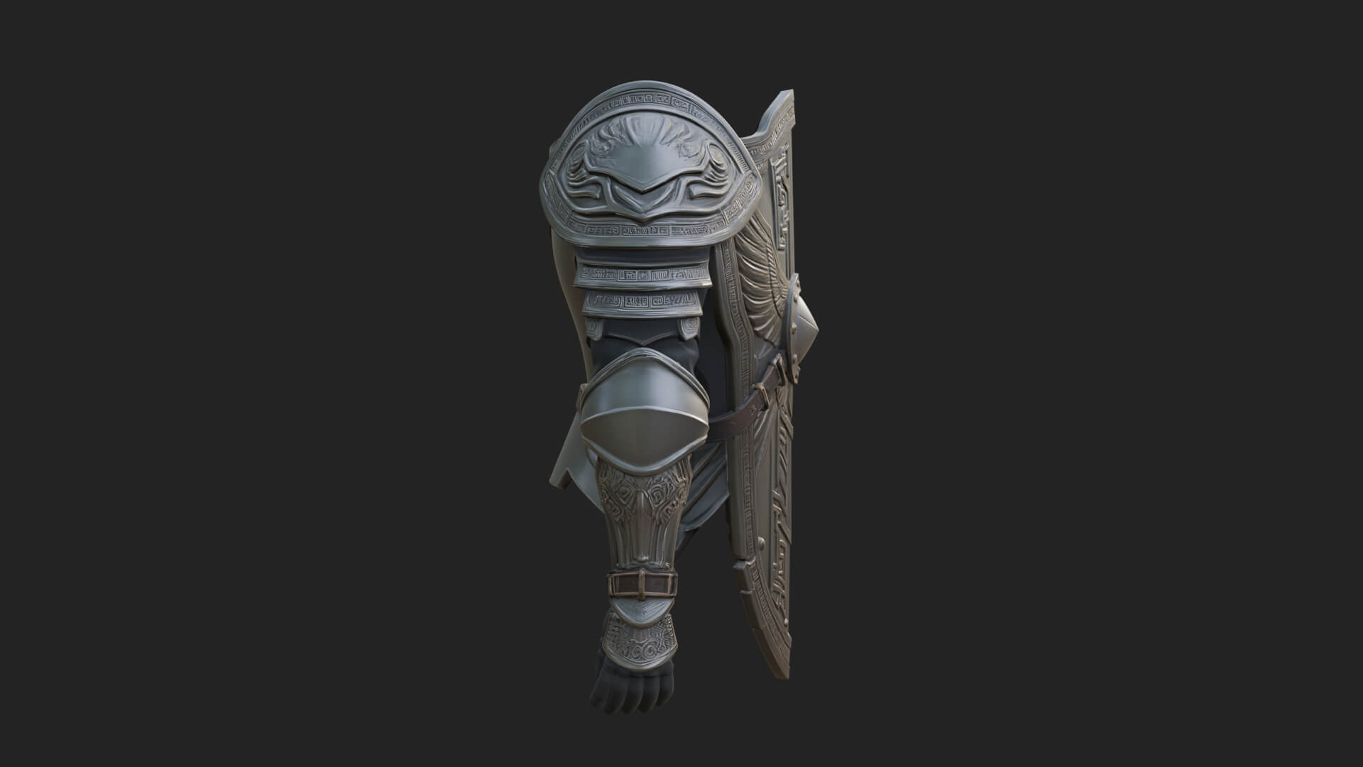 Pauldron Mounted Kite Shield Model Design 3 3D Print Model 3D Model