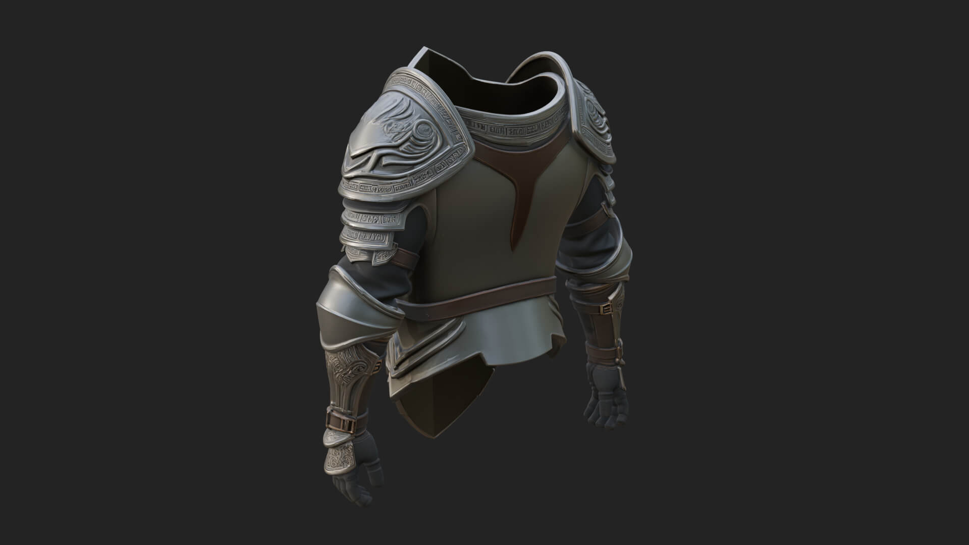 Pauldron Mounted Kite Shield Model Design 3 3D Print Model 3D Model