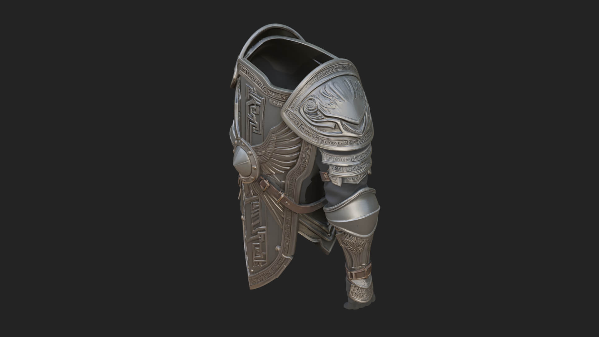 Pauldron Mounted Kite Shield Model Design 3 3D Print Model 3D Model