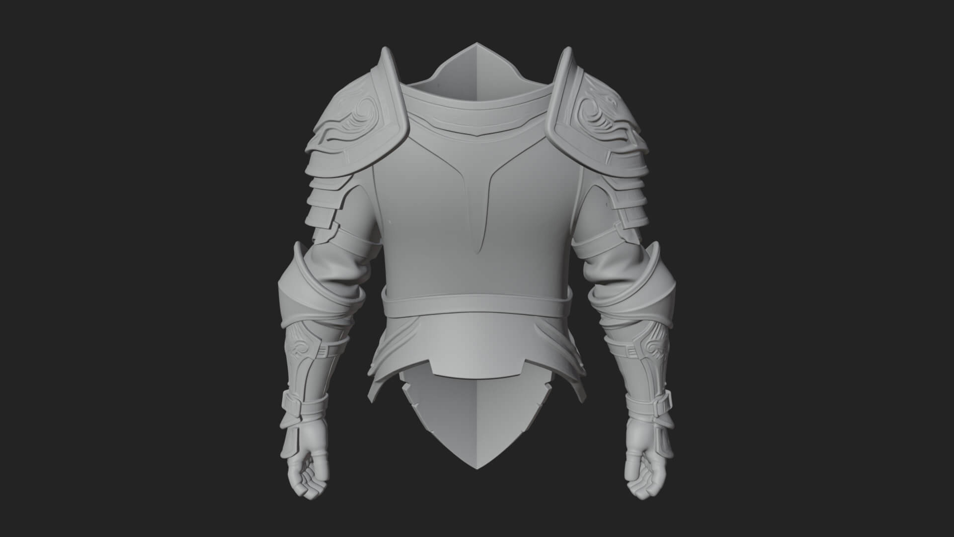 Pauldron Mounted Kite Shield Model Design 3 3D Print Model 3D Model