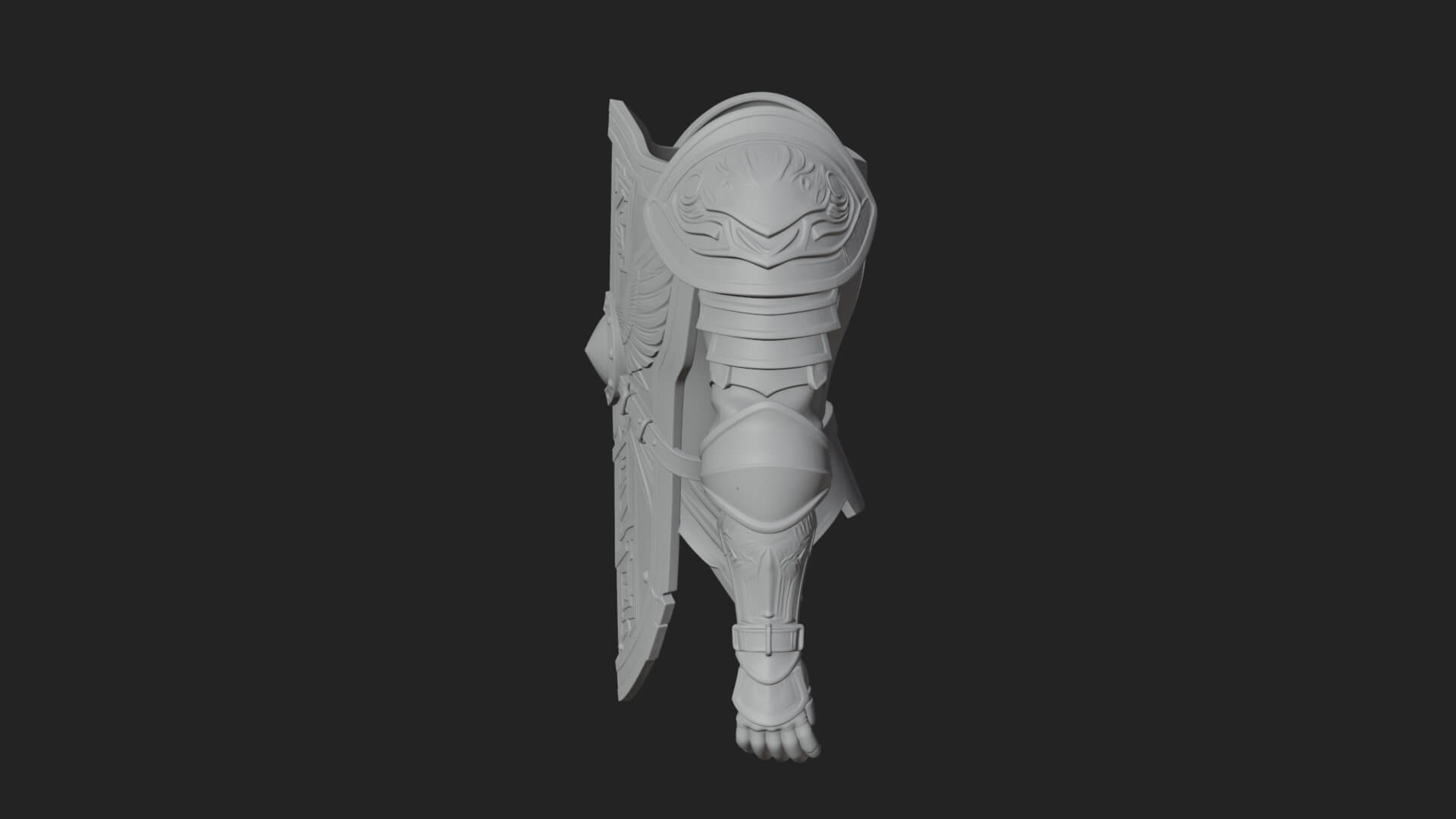 Pauldron Mounted Kite Shield Model Design 3 3D Print Model 3D Model