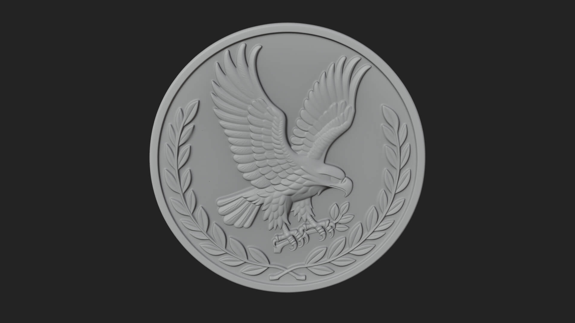 Peace Dove Laurel Oval Plaque Design 1 3D Print Model 3D Model