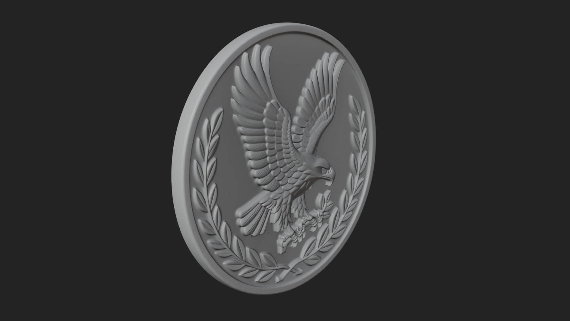 Peace Dove Laurel Oval Plaque Design 1 3D Print Model 3D Model