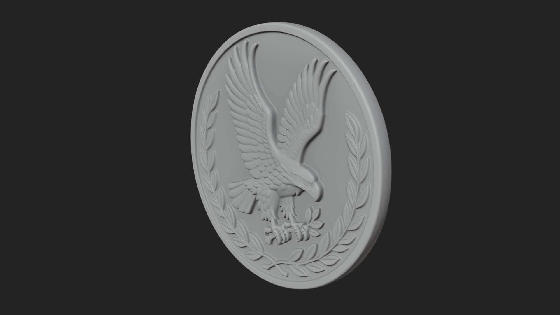 Peace Dove Laurel Oval Plaque Design 1 3D Print Model 3D Model