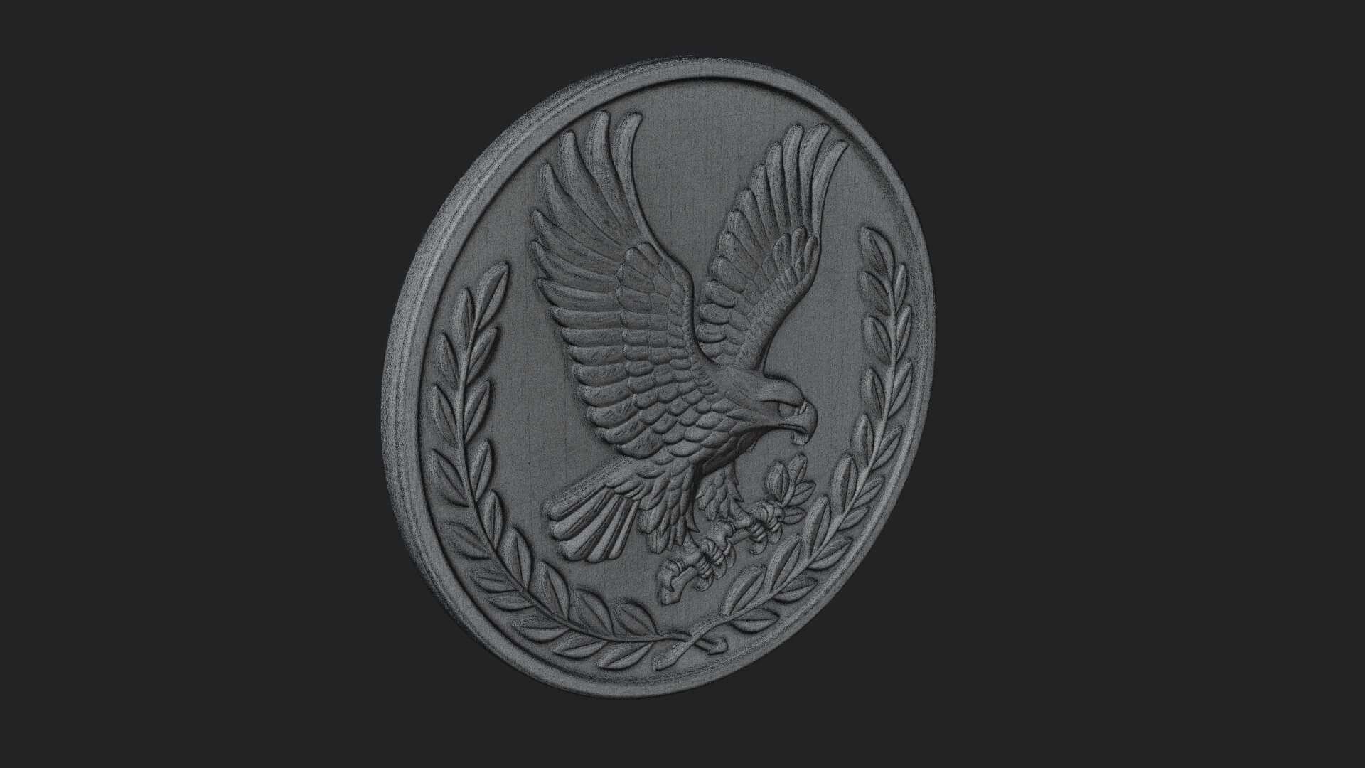 Peace Dove Laurel Oval Plaque Design 1 3D Print Model 3D Model