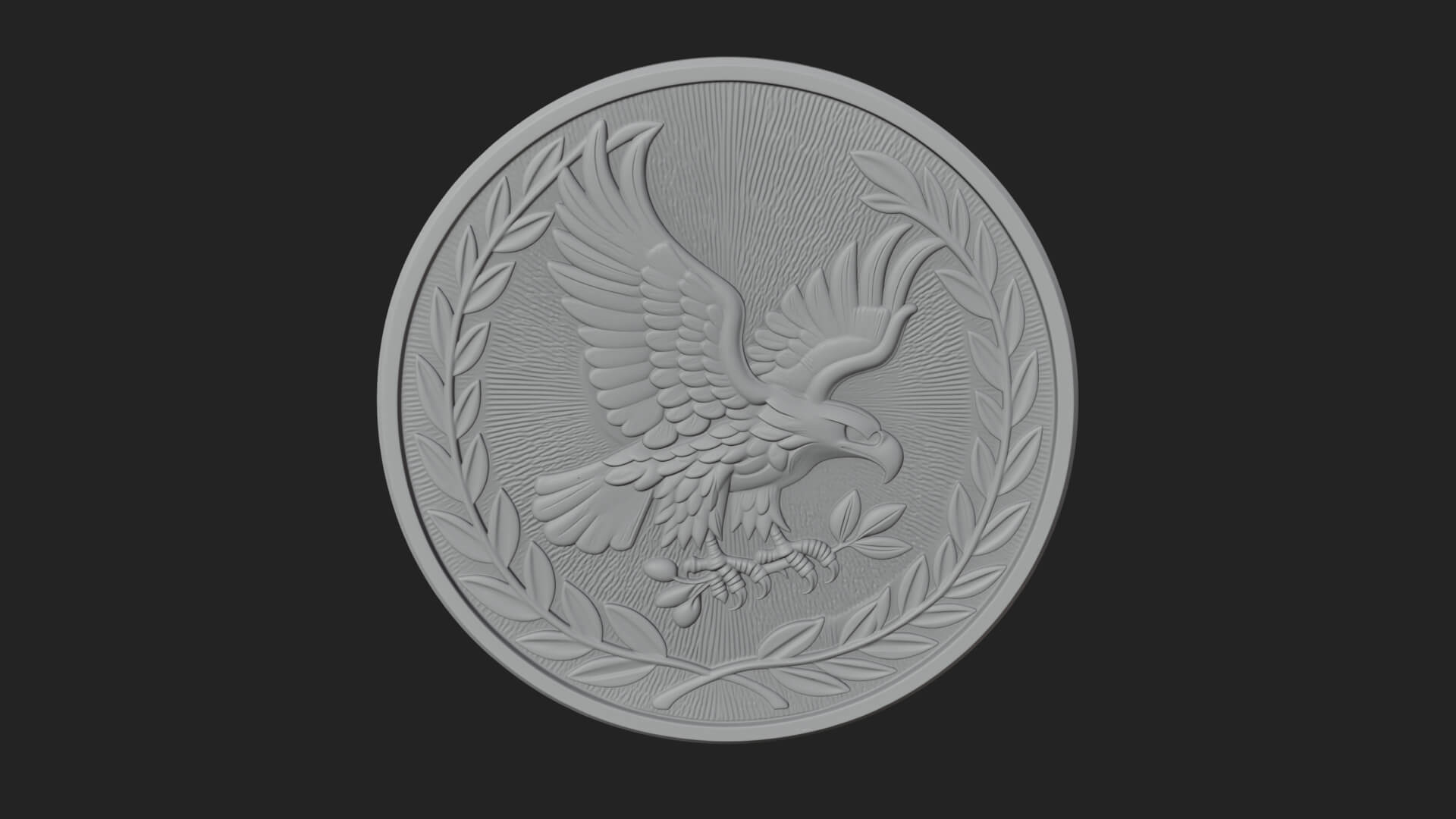 Peace Dove Laurel Oval Plaque Design 2 3D Print Model 3D Model