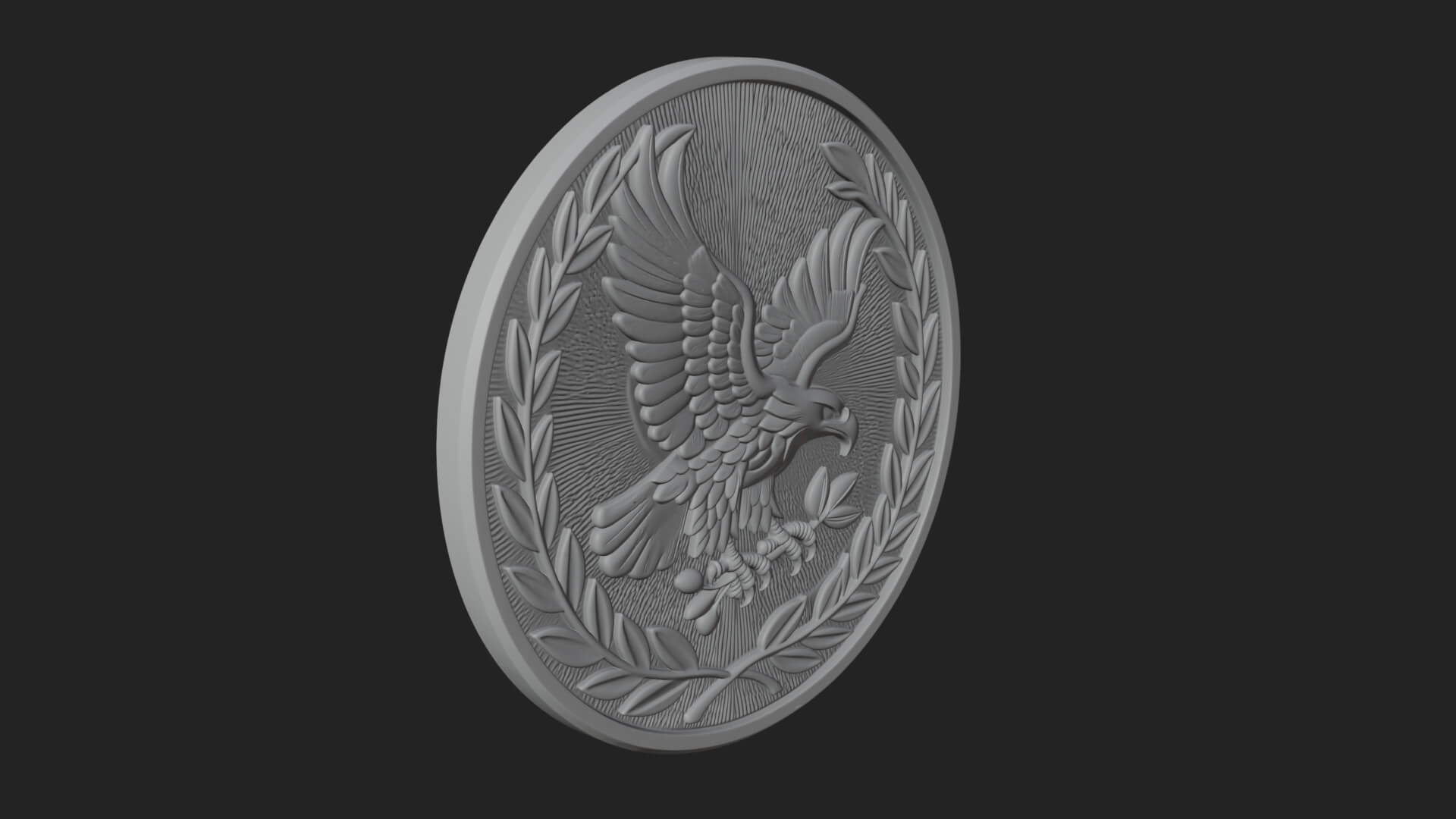 Peace Dove Laurel Oval Plaque Design 2 3D Print Model 3D Model