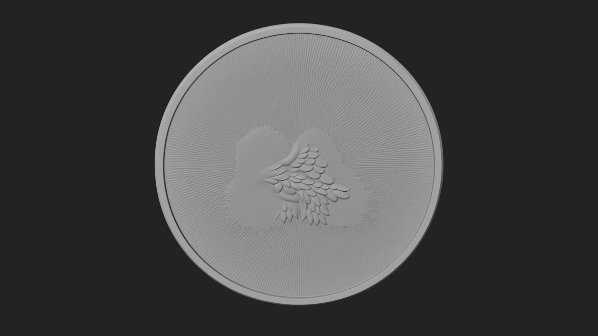 Peace Dove Laurel Oval Plaque Design 2 3D Print Model 3D Model
