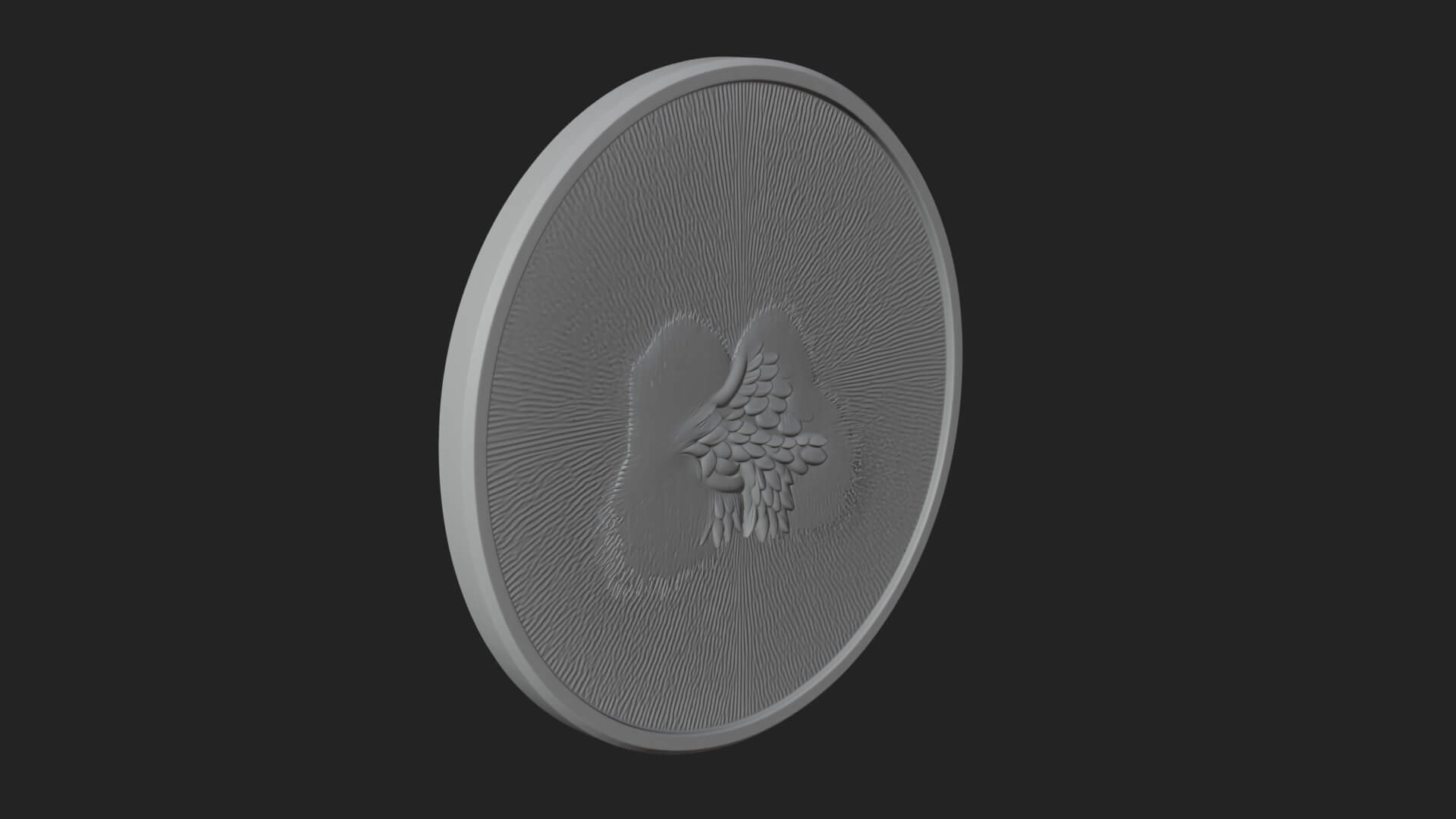Peace Dove Laurel Oval Plaque Design 2 3D Print Model 3D Model