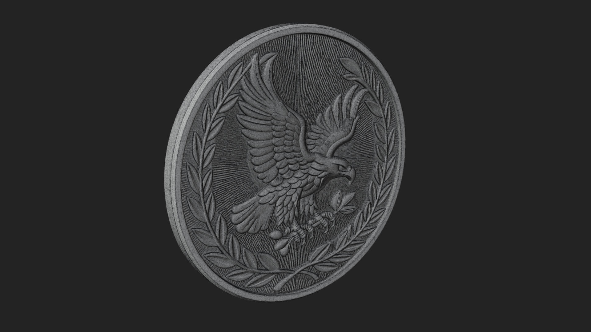 Peace Dove Laurel Oval Plaque Design 2 3D Print Model 3D Model