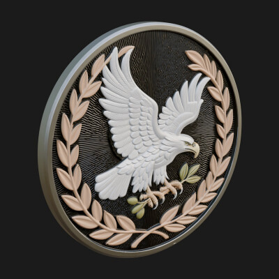 Peace Dove Laurel Oval Plaque Design 2 3D Print Model