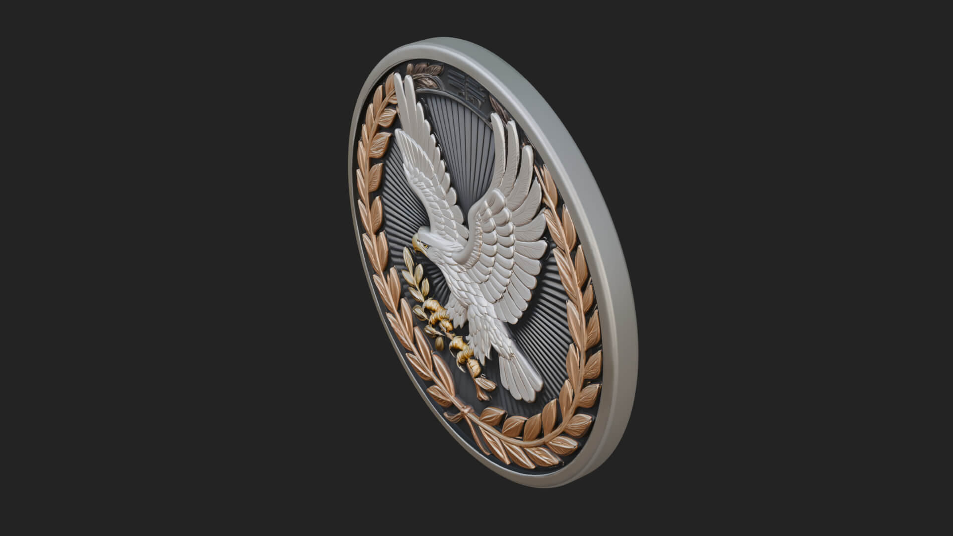 Peace Dove Laurel Oval Plaque Design 3 3D Print Model 3D Model