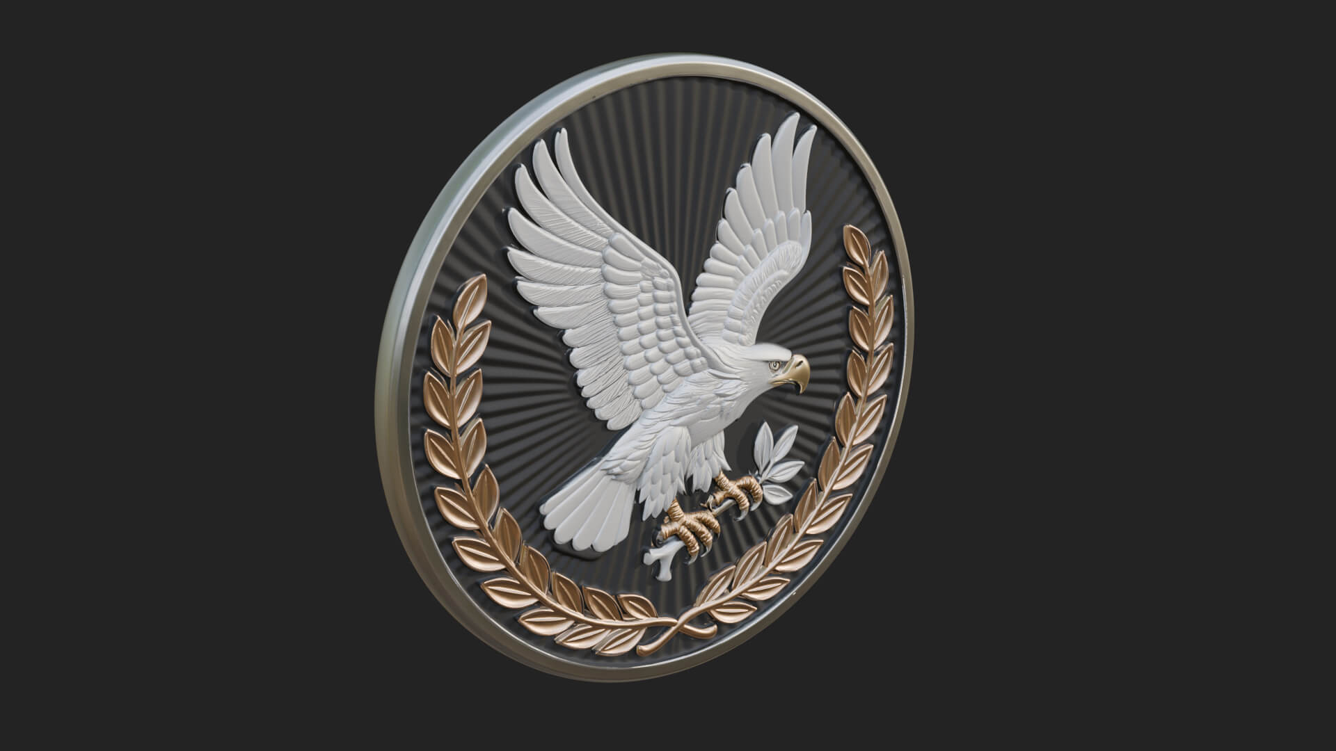 Peace Dove Laurel Oval Plaque Design 4 3D Print Model 3D Model