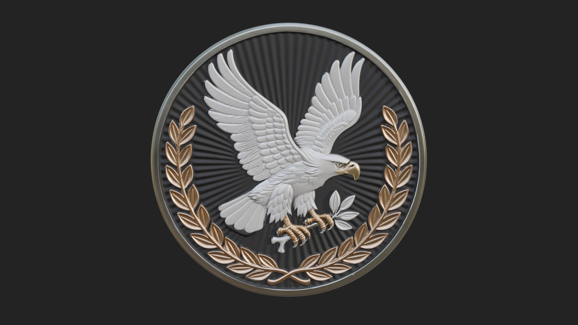 Peace Dove Laurel Oval Plaque Design 4 3D Print Model 3D Model