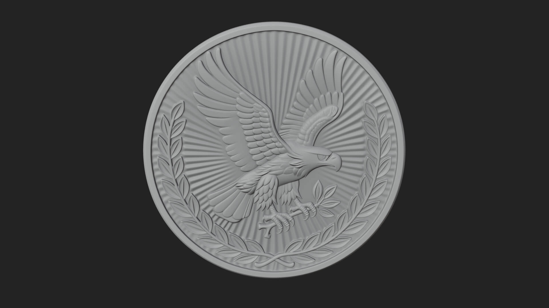 Peace Dove Laurel Oval Plaque Design 4 3D Print Model 3D Model