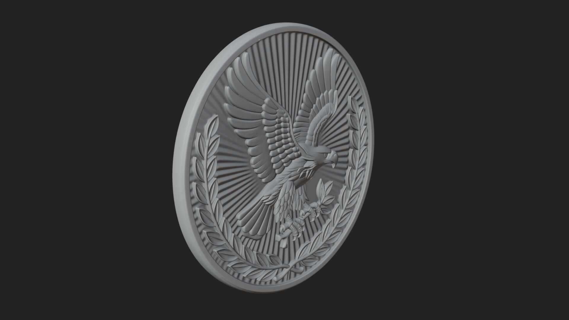 Peace Dove Laurel Oval Plaque Design 4 3D Print Model 3D Model