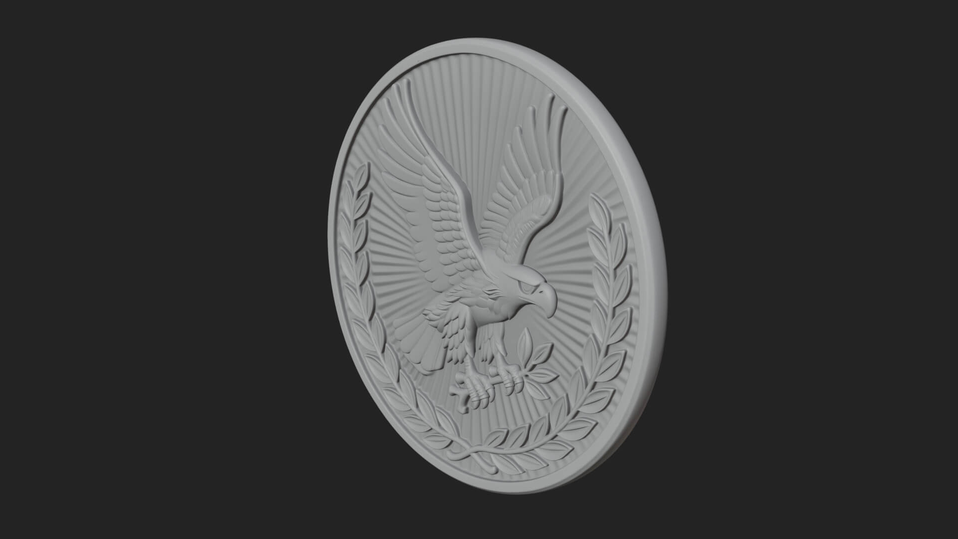 Peace Dove Laurel Oval Plaque Design 4 3D Print Model 3D Model